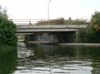The Bordesley Middle Way Bridge over The Grand Union Canal, England.