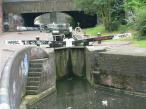 Camp Hill Lockgates (lock 57) - Grand Union Canal, England.