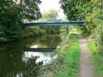 Pipe Bridge and Foot bridge 79a - Grand Union Canal in England.