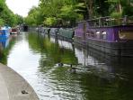 View of the Canal looking towards Maida Hill Tunnel, Regents Canal, London, England.